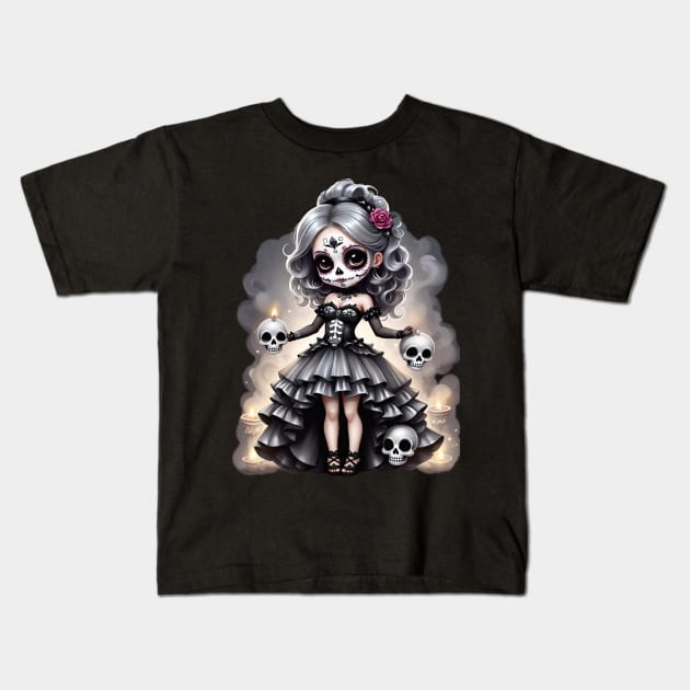 Obsidian Blossom Kids T-Shirt by Absinthe Society 